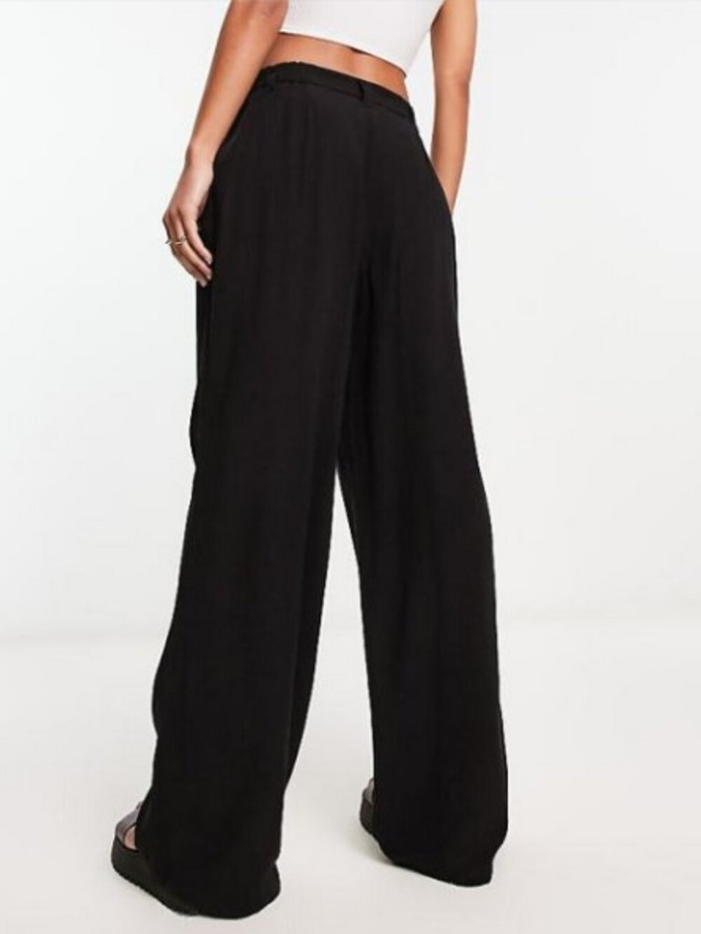 NEW ASOS DESIGN Linen Wide leg Pants 14 - Picture 7 of 13